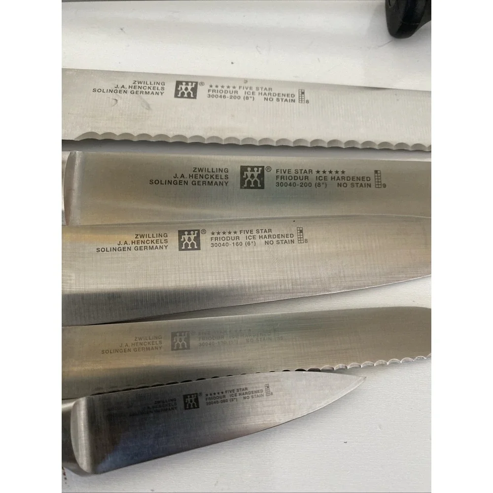 ZWILLING Henckels 6Pc  Five Star Germany Set +8 Pc Henckels Spanish Steak Knives